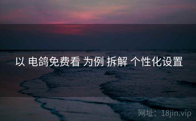 以 电鸽免费看 为例 拆解 个性化设置
