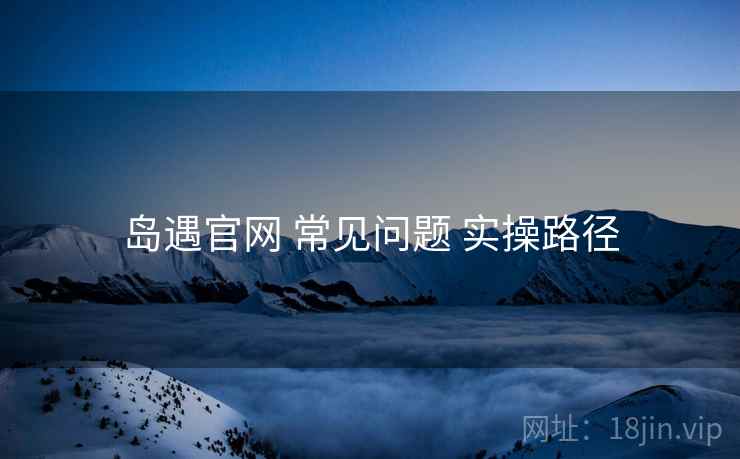岛遇官网 常见问题 实操路径