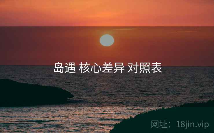 岛遇 核心差异 对照表