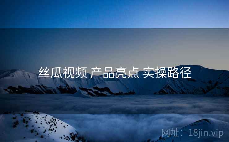 丝瓜视频 产品亮点 实操路径