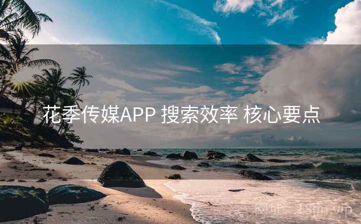 花季传媒APP 搜索效率 核心要点