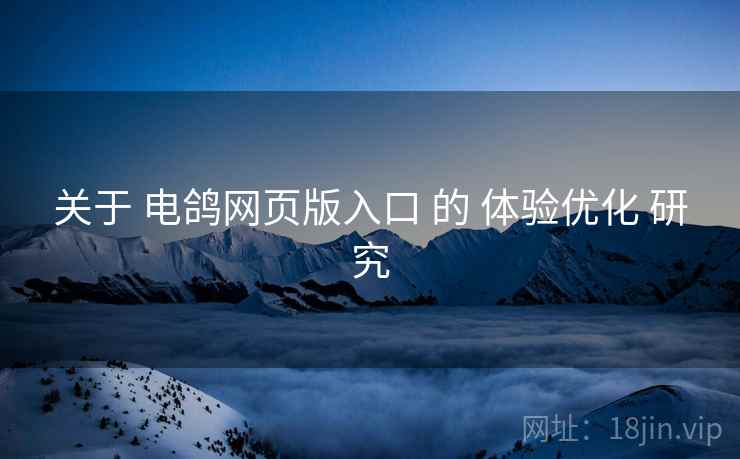 关于 电鸽网页版入口 的 体验优化 研究